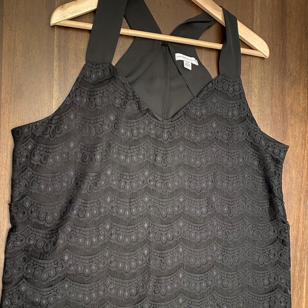 New York and Company Black Lace Blouse